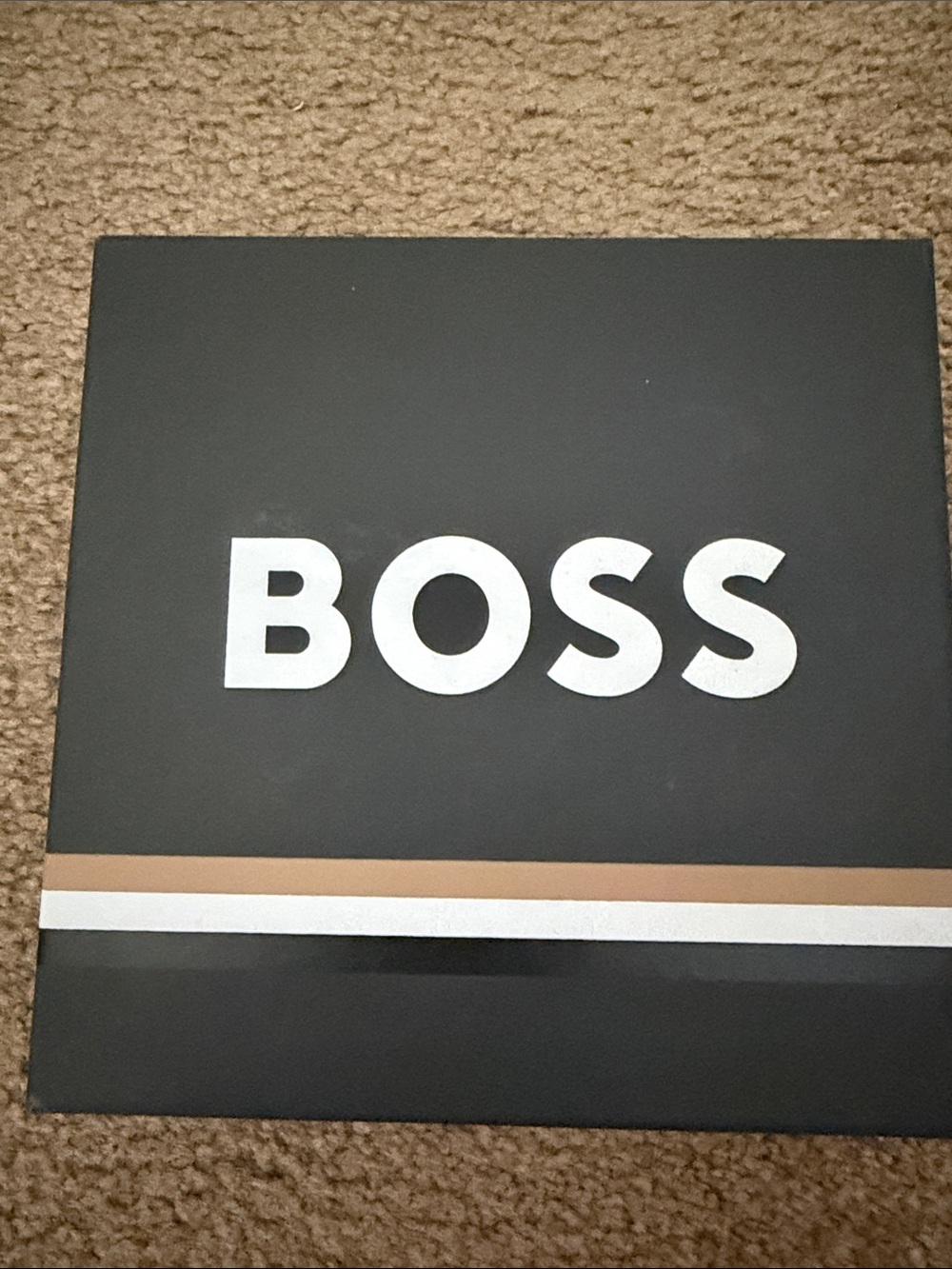 Boss Gift Box with White Logo socks and charger